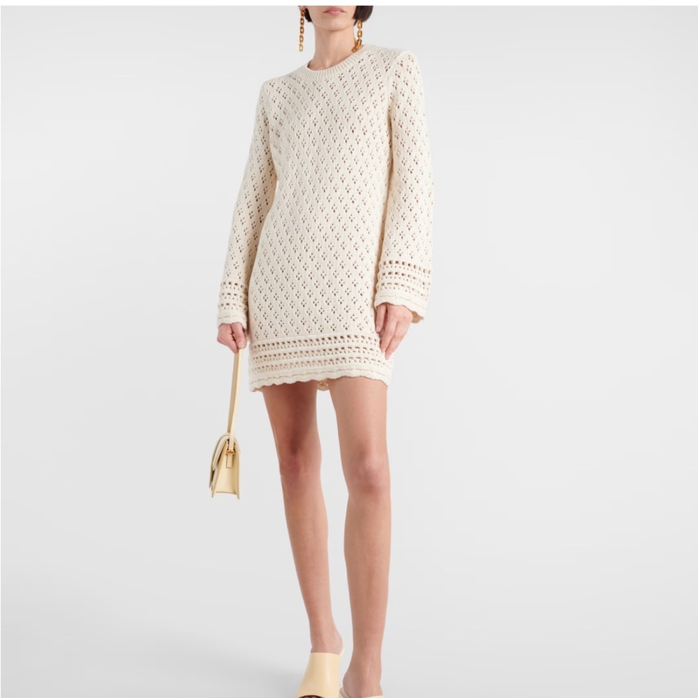 FRAME Crochet Shift Mini Dress